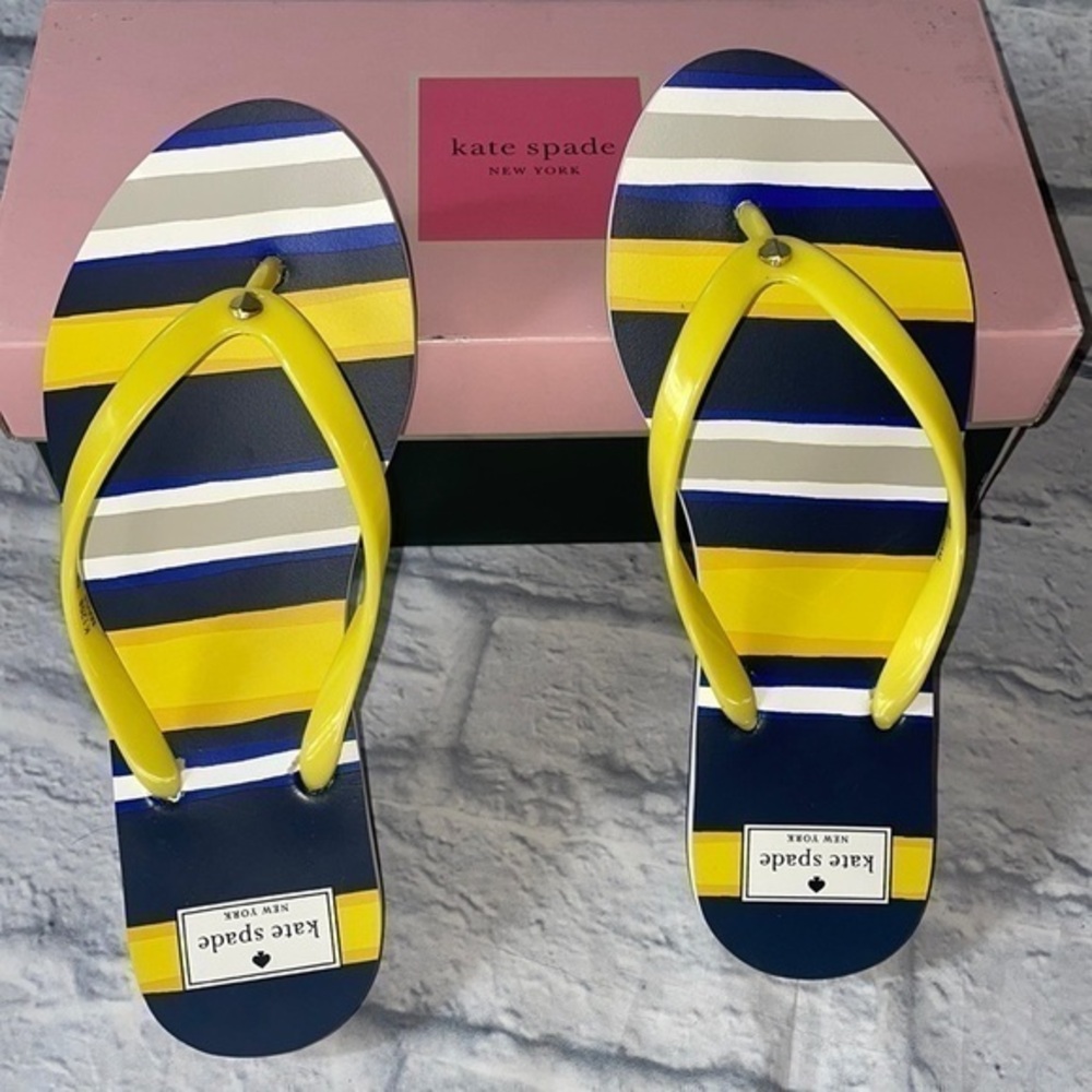 Kate Spade Striped Thong Feldon Flip Flop Sandals BRAND NEW IN BOX!